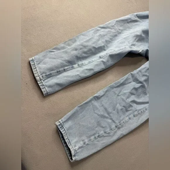 Zara Size 4 Baggy Paperbag Light Wash Jeans Denim Essential Grunge Casual Street - Picture 11 of 16